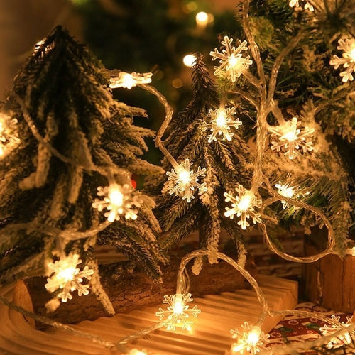 Stjärn- och Snöflingeljus 40 LED 6M Julgransdekoration