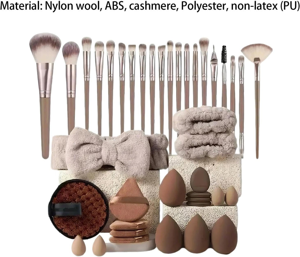 Professionellt Sminkborst-Set - 40 Delar | Makeup Borstar för Kvinnor | Komplett Sminkverktyg för Nybörjare & Proffs