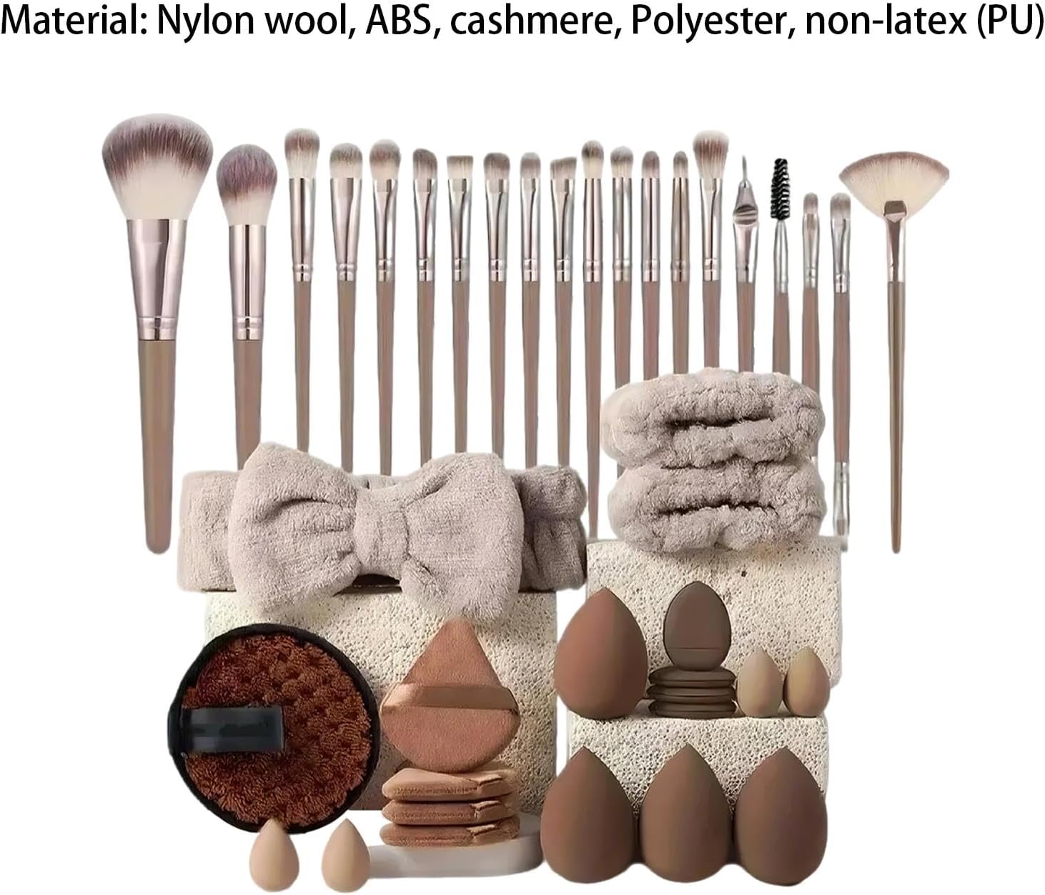 Professionellt Sminkborst-Set - 40 Delar | Makeup Borstar för Kvinnor | Komplett Sminkverktyg för Nybörjare & Proffs