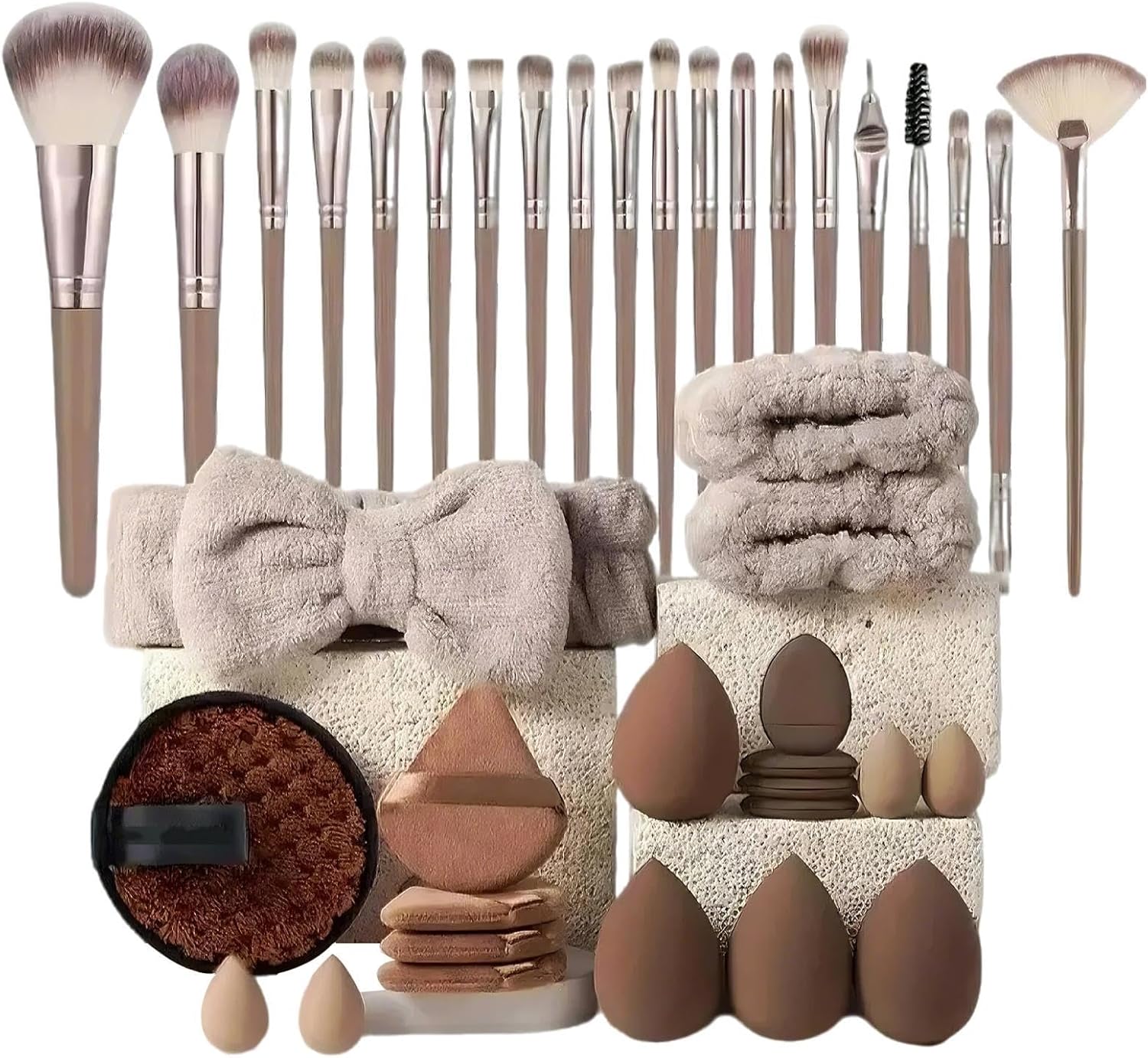 Professionellt Sminkborst-Set - 40 Delar | Makeup Borstar för Kvinnor | Komplett Sminkverktyg för Nybörjare & Proffs