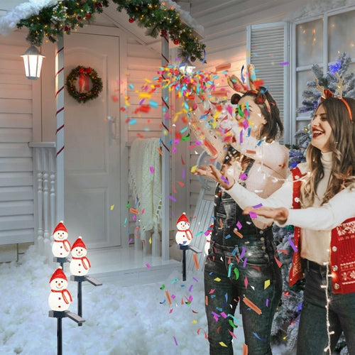 Solcellsdriven Utomhusbelysning Snögubbe Julpynt Marklykta