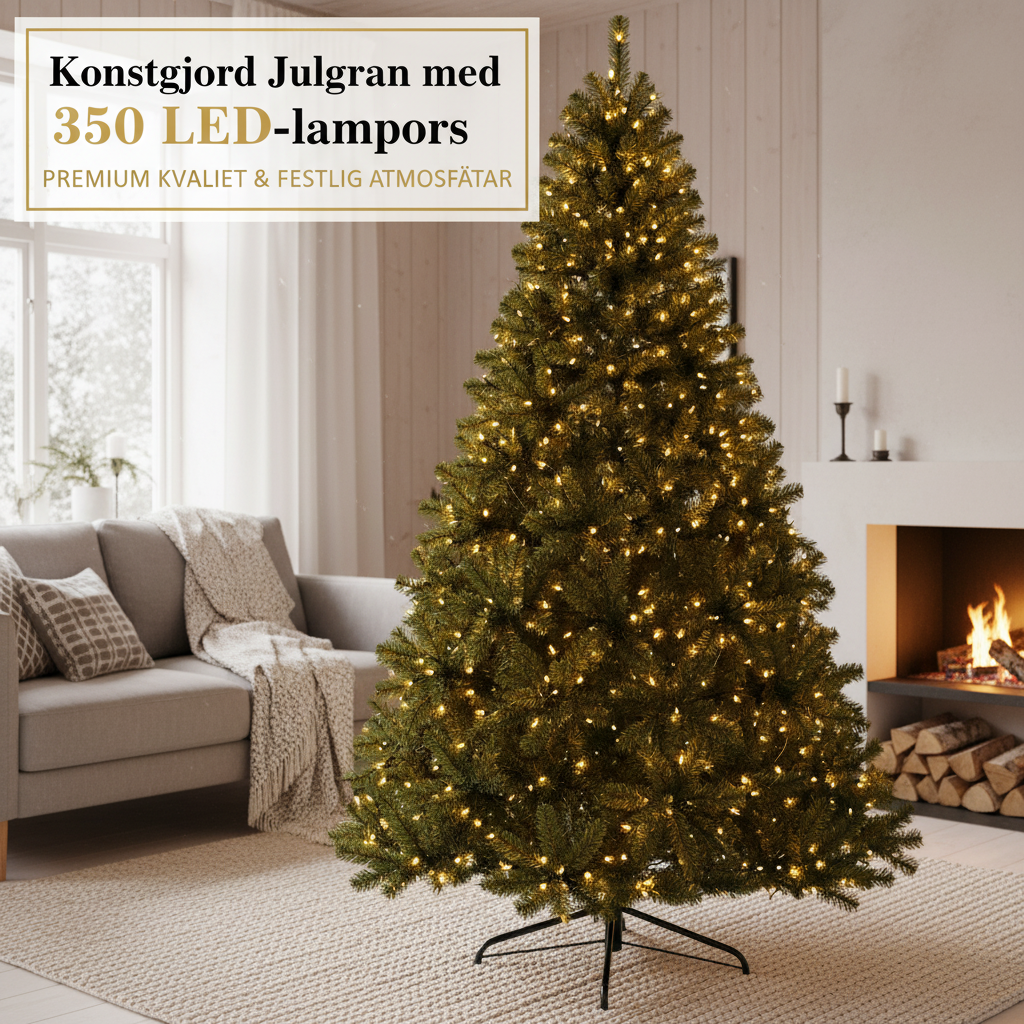 Marknadsföringsbanner för konstgjord julgran med LED-lampor