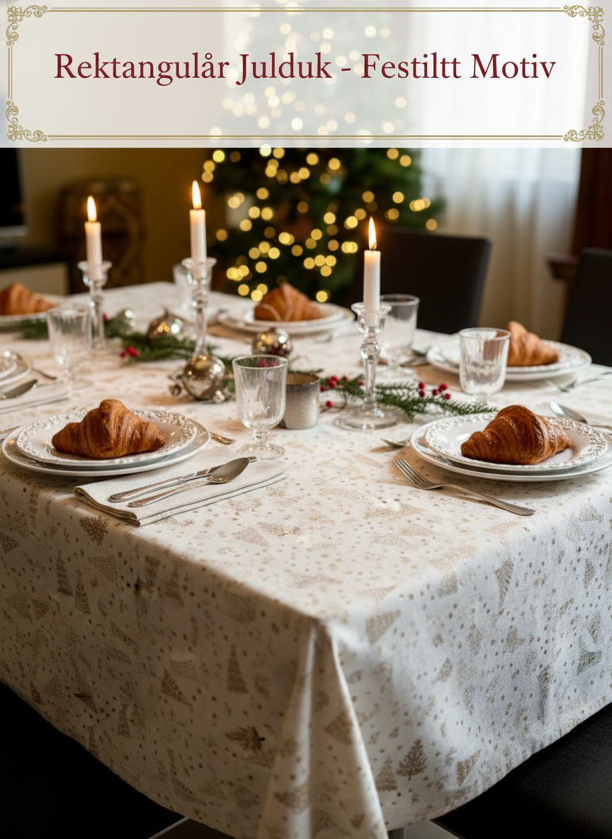 Rektangulär Julduk - Festligt Motiv Banner