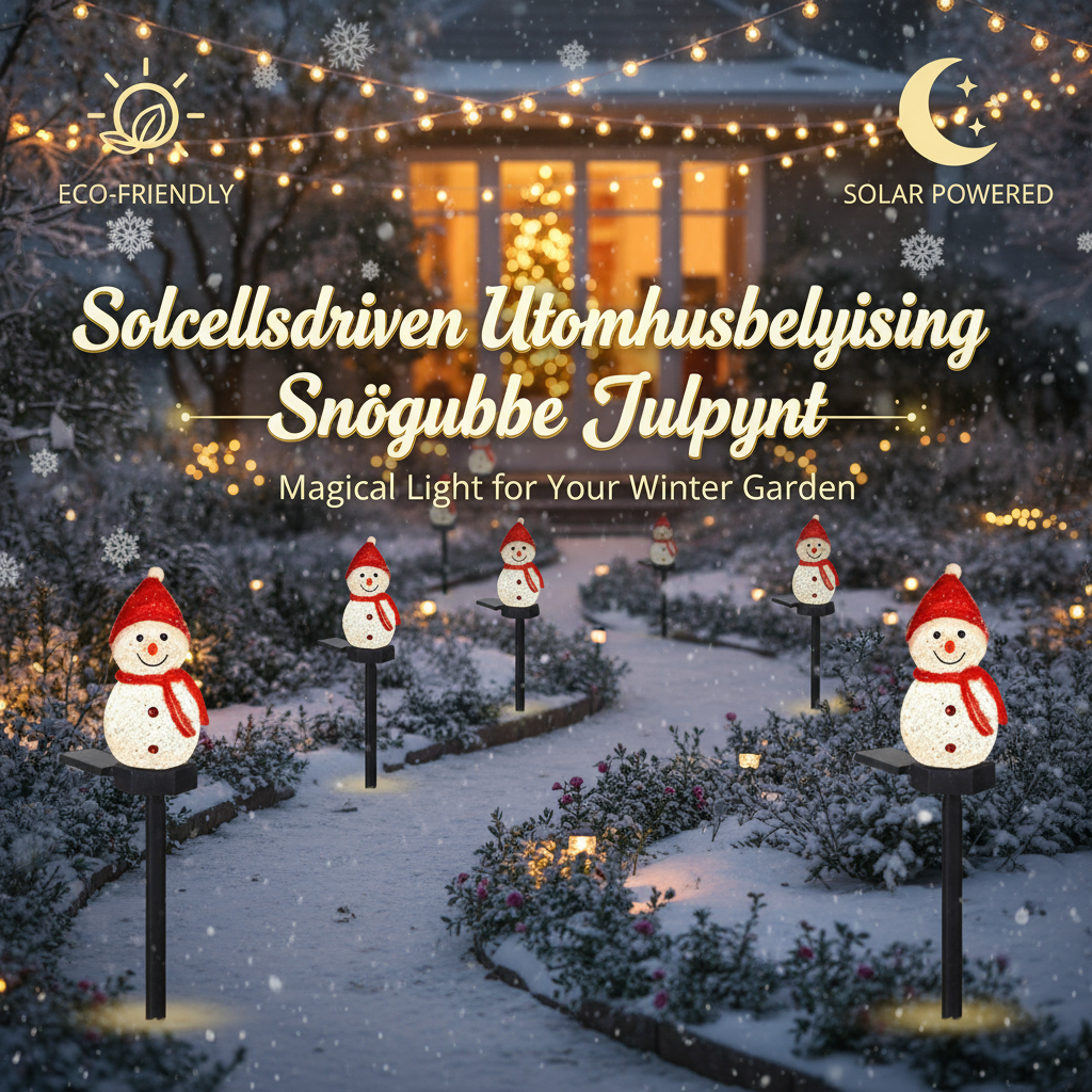 Solcellsdriven Snögubbe Julpynt Banner